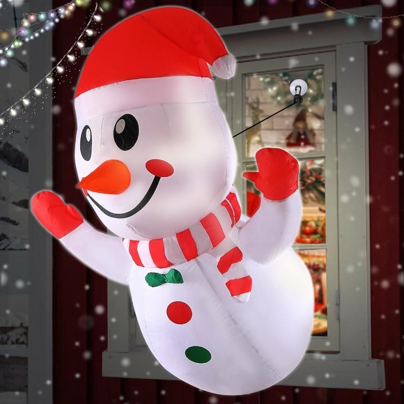 Christmas Inflatable Snowman Decor, 4ft Christmas Window Decor Blow Up,LED - Picture 2 of 6